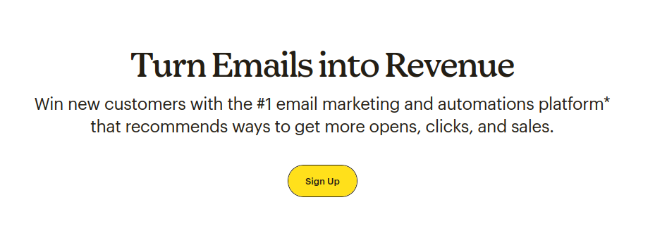 Mailchimp email marketing platform interface for small businesses