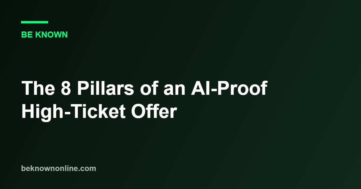The 8 Pillars of an AI-Proof High-Ticket Offer (AI-proof high-ticket offer)