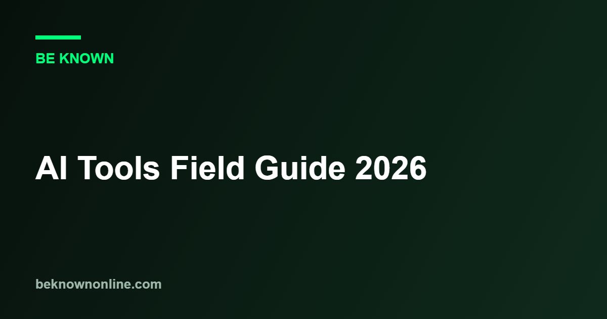AI Tools Field Guide 2026 (AI tools field guide)